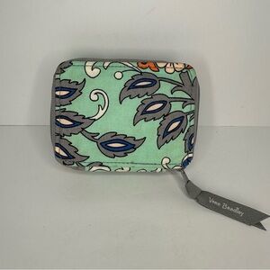 Vera Bradley Coin Purse-Cotton Quilted Fan Flowers-Retired Floral-Travel-Zip